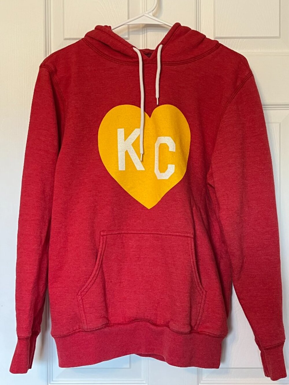 Charlie Hustle Red and Gold Kansas City Chiefs Heart Sweatshirt Hoodie Small